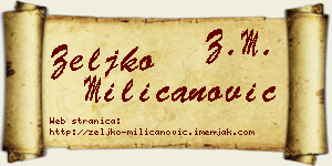 Željko Milicanović vizit kartica